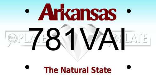 781VAI Arkansas License Plate