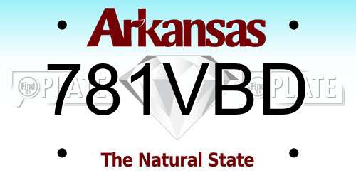 781VBD Arkansas License Plate