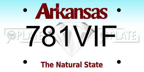 781VIF Arkansas License Plate