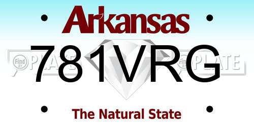 781VRG Arkansas License Plate