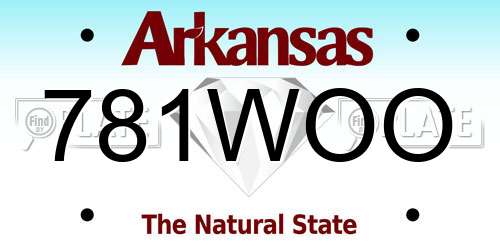 781WOO Arkansas License Plate