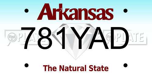 781YAD Arkansas License Plate