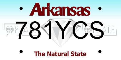 781YCS Arkansas License Plate