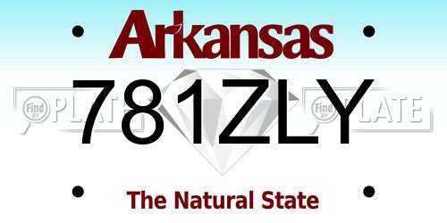 781ZLY Arkansas License Plate