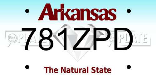 781ZPD Arkansas License Plate