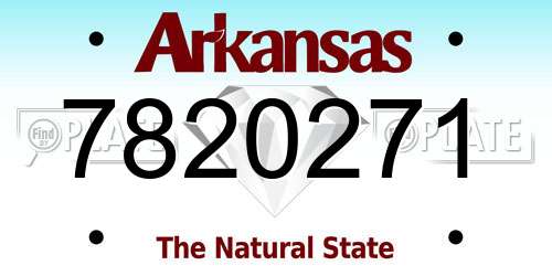 7820271 Arkansas License Plate