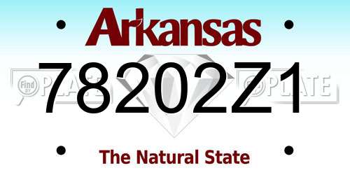 78202Z1 Arkansas License Plate