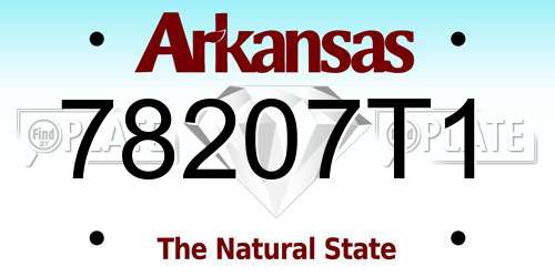 78207T1 Arkansas License Plate