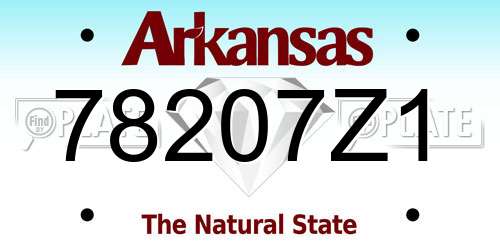 78207Z1 Arkansas License Plate