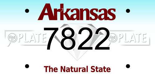 7822 Arkansas License Plate