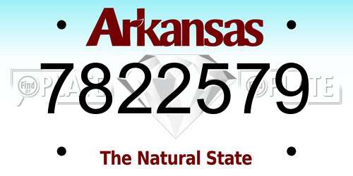 7822579 Arkansas License Plate