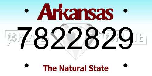 7822829 Arkansas License Plate