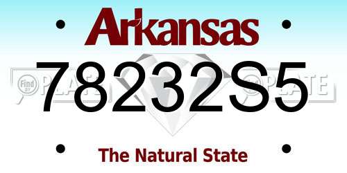 78232S5 Arkansas License Plate