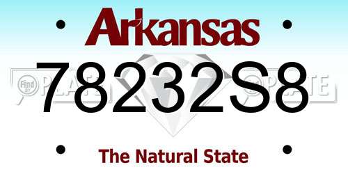 78232S8 Arkansas License Plate