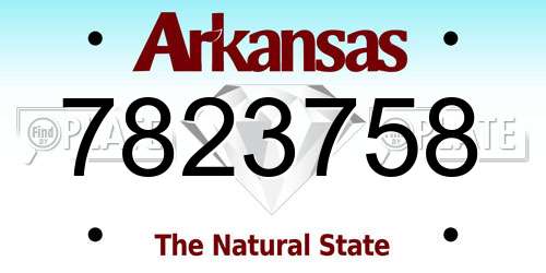 7823758 Arkansas License Plate
