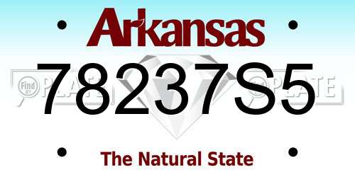 78237S5 Arkansas License Plate