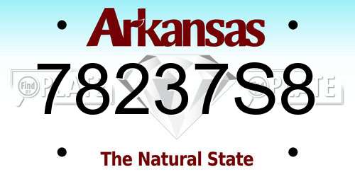 78237S8 Arkansas License Plate