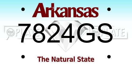 7824GS Arkansas License Plate