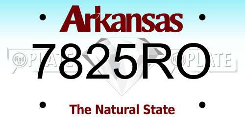 7825RO Arkansas License Plate