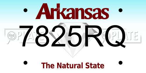 7825RQ Arkansas License Plate