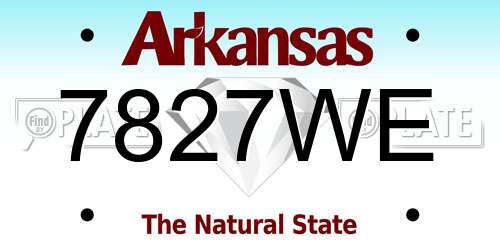 7827WE Arkansas License Plate