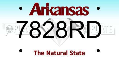 7828RD Arkansas License Plate