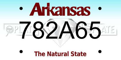 782A65 Arkansas License Plate