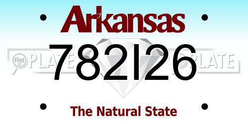 782I26 Arkansas License Plate