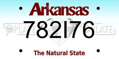 782I76 Arkansas License Plate