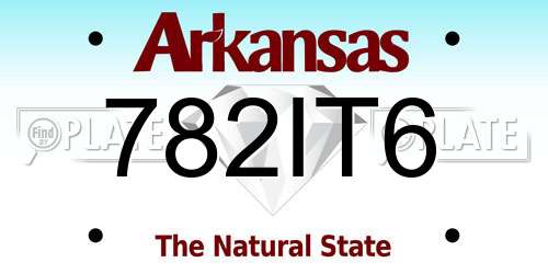782IT6 Arkansas License Plate