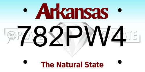 782PW4 Arkansas License Plate