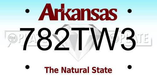 782TW3 Arkansas License Plate
