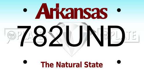 782UND Arkansas License Plate