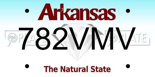 782VMV Arkansas License Plate