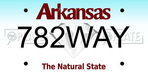 782WAY Arkansas License Plate