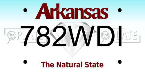 782WDI Arkansas License Plate