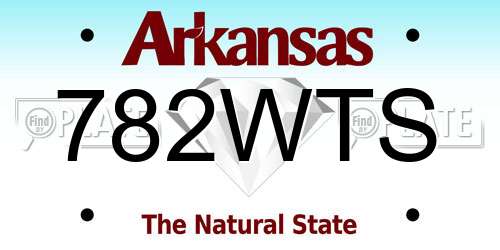 782WTS Arkansas License Plate