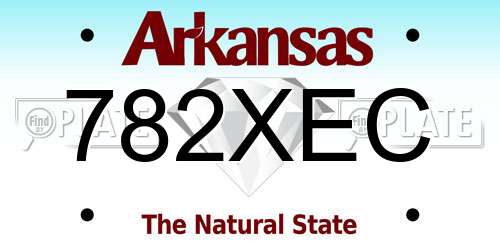 782XEC Arkansas License Plate