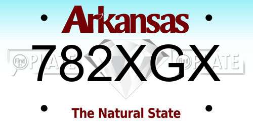 782XGX Arkansas License Plate