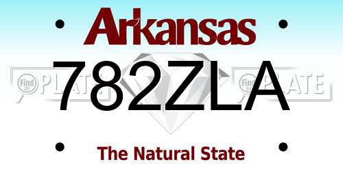 782ZLA Arkansas License Plate