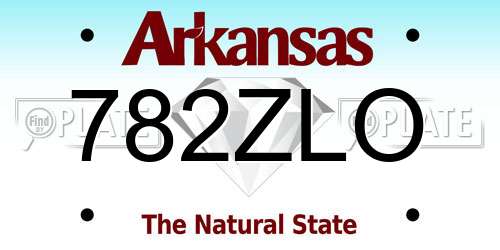 782ZLO Arkansas License Plate