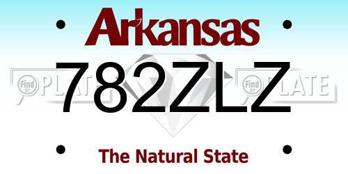 782ZLZ Arkansas License Plate