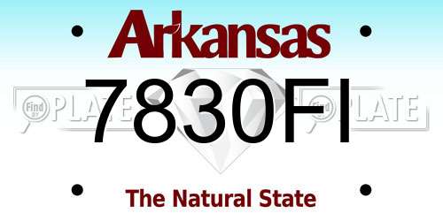 7830FI Arkansas License Plate