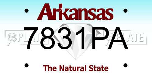 7831PA Arkansas License Plate