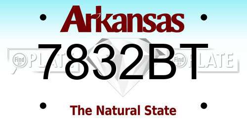 7832BT Arkansas License Plate