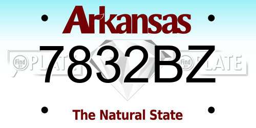 7832BZ Arkansas License Plate