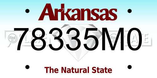 78335M0 Arkansas License Plate