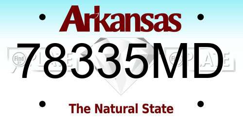 78335MD Arkansas License Plate