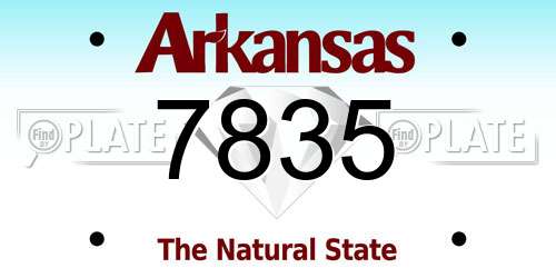 7835 Arkansas License Plate