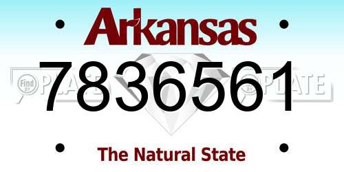 7836561 Arkansas License Plate